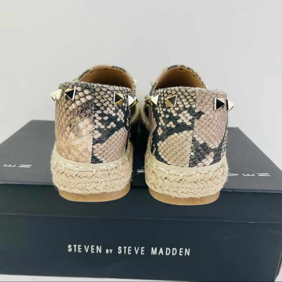 Steven by Steve Madden Billie Studded Espadrille Python Shoes Women’s Size 6 - Picture 5 of 10